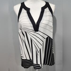 Women's Studio Y Top Blouse Black/White Szs M